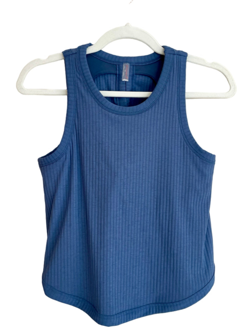 FP Movement Free People Tank Top Women M Blue Ribbed Twist Open Back Athletic - Picture 2 of 5